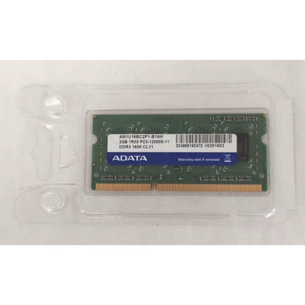 ADATA 2GB 1RX8 PC3-12800S-11 DDR3 1600 CL11 AM1U16BC2P1-B1AH Laptop Ram